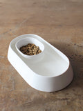 SNACK ALL DAY CERAMIC PET FOOD + WATER BOWL