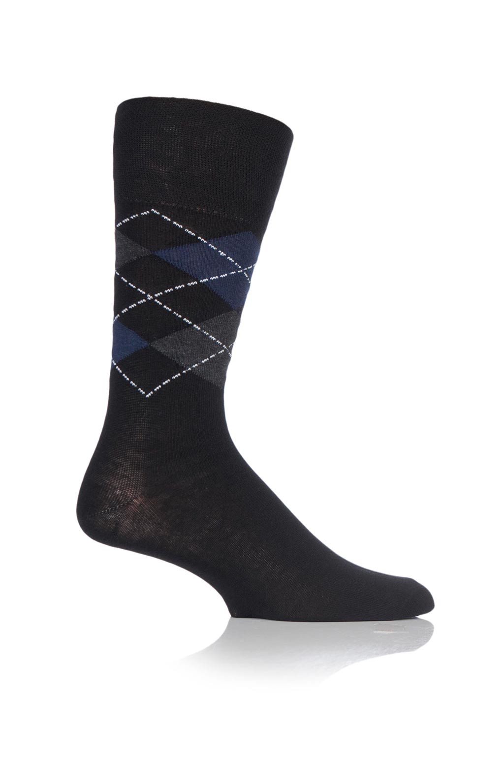 Men's Black Based Argyle Crew Sock
