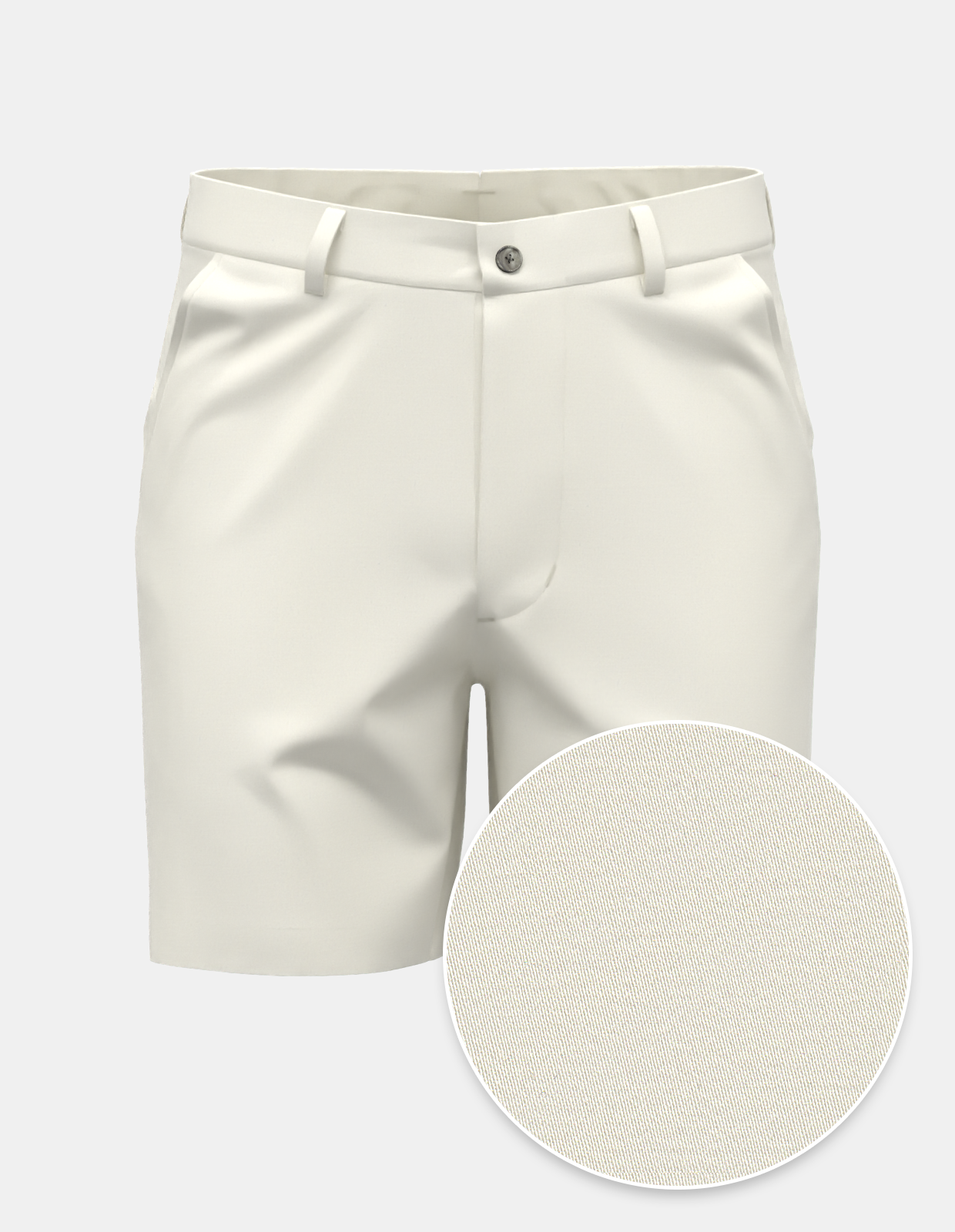 Cashmere Finish Stretch Twill Short - Soft White