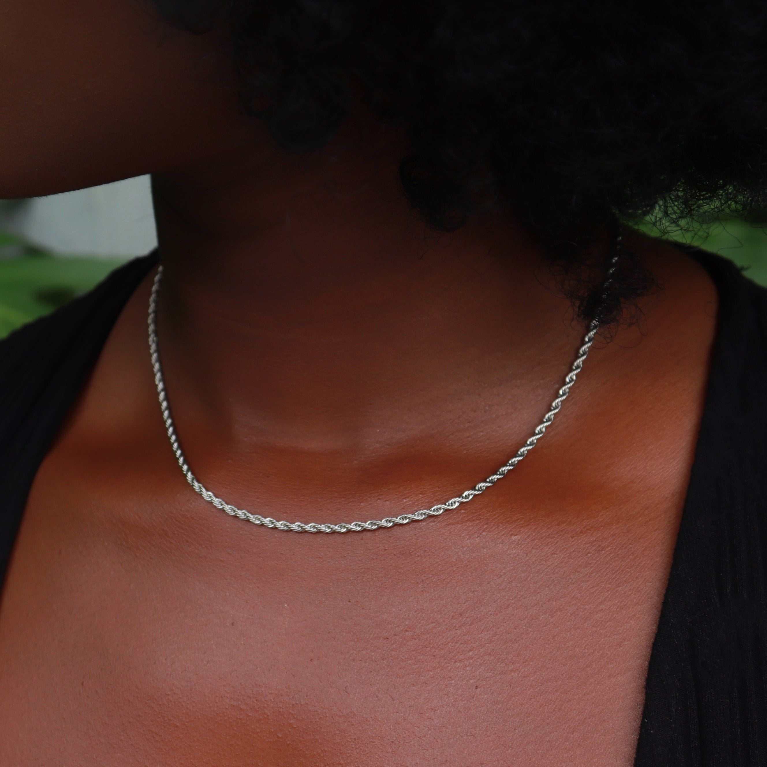 Solid White Gold Rope Chain (2mm)