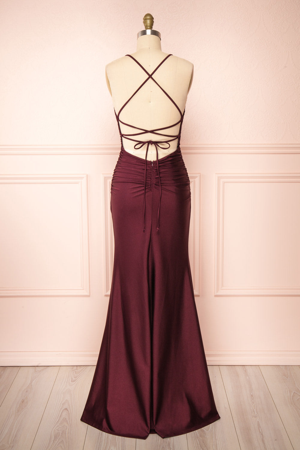 Sonia Burgundy | Mermaid Maxi Dress with Slit