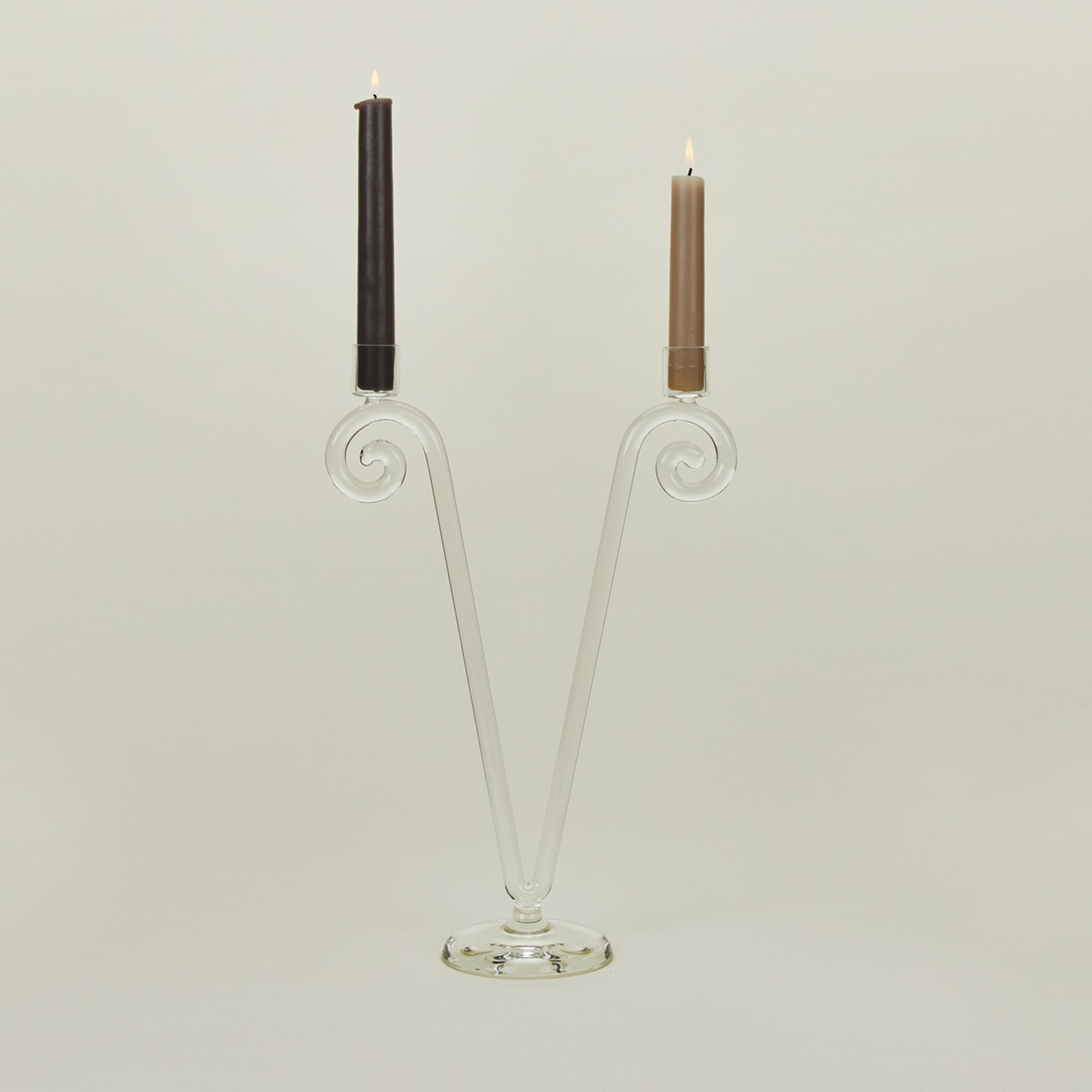Double Stem Spiral Candle Holder