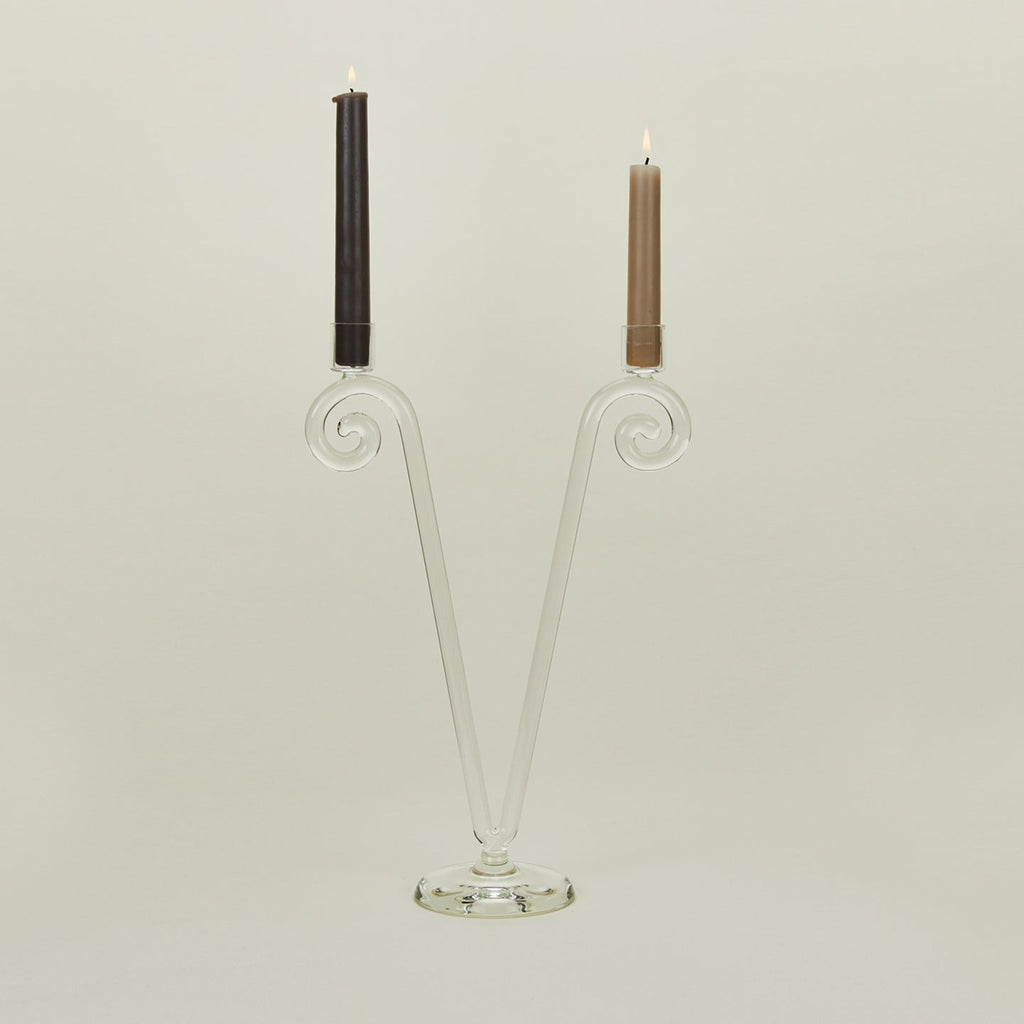 Double Stem Spiral Candle Holder