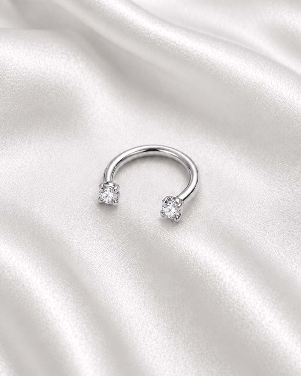 Sparkle Horseshoe Hoop Ring