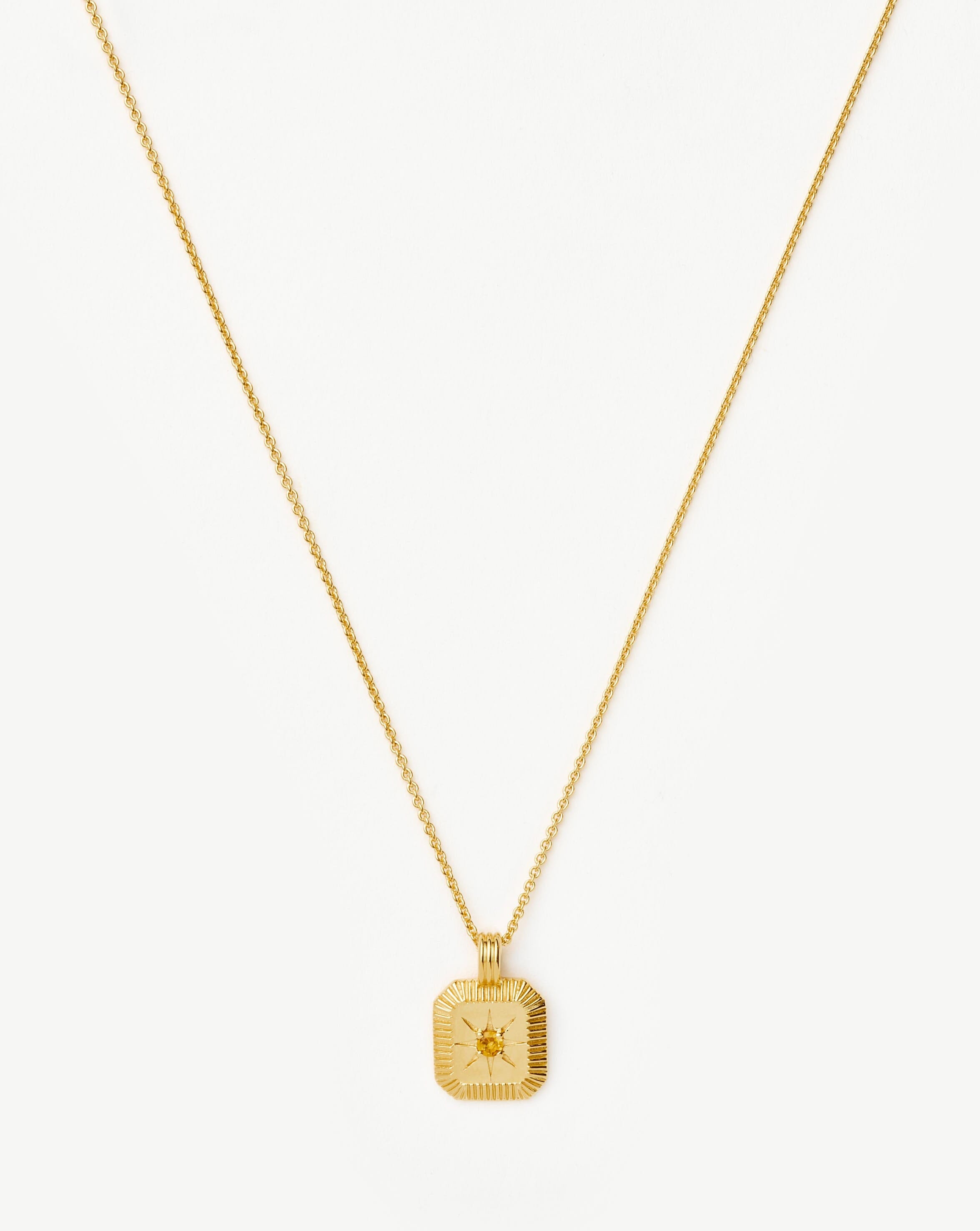 November Birthstone Pendant Necklace | 18ct Gold Vermeil/Citrine