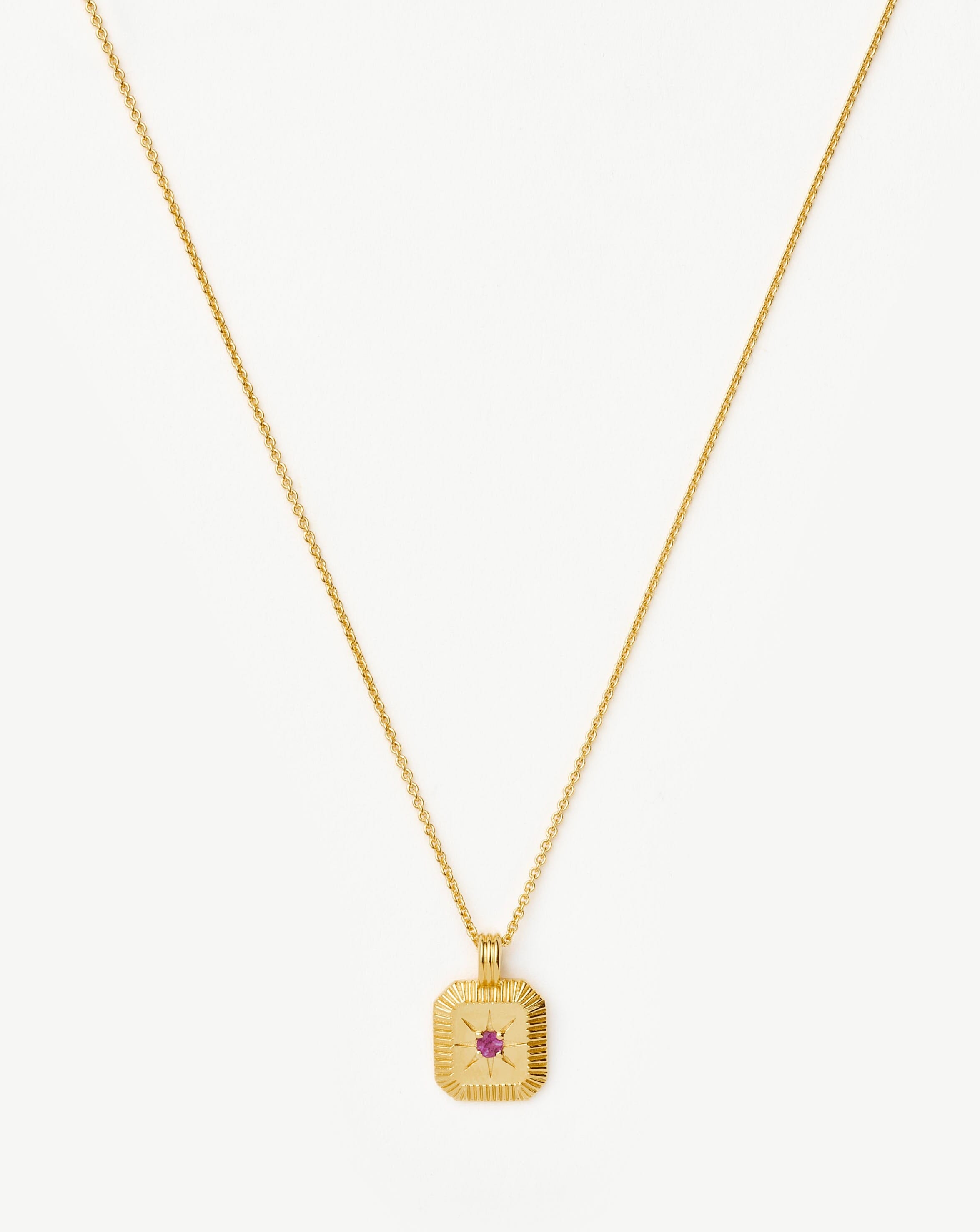 October Birthstone Pendant Necklace | 18ct Gold Vermeil/Pink Tourmaline