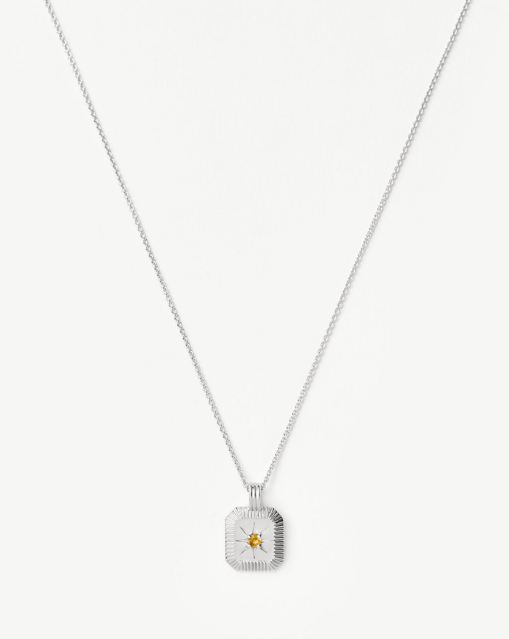November Birthstone Pendant Necklace | Sterling Silver/Citrine