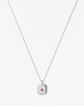 July Birthstone Pendant Necklace | Glass Filled Ruby/July