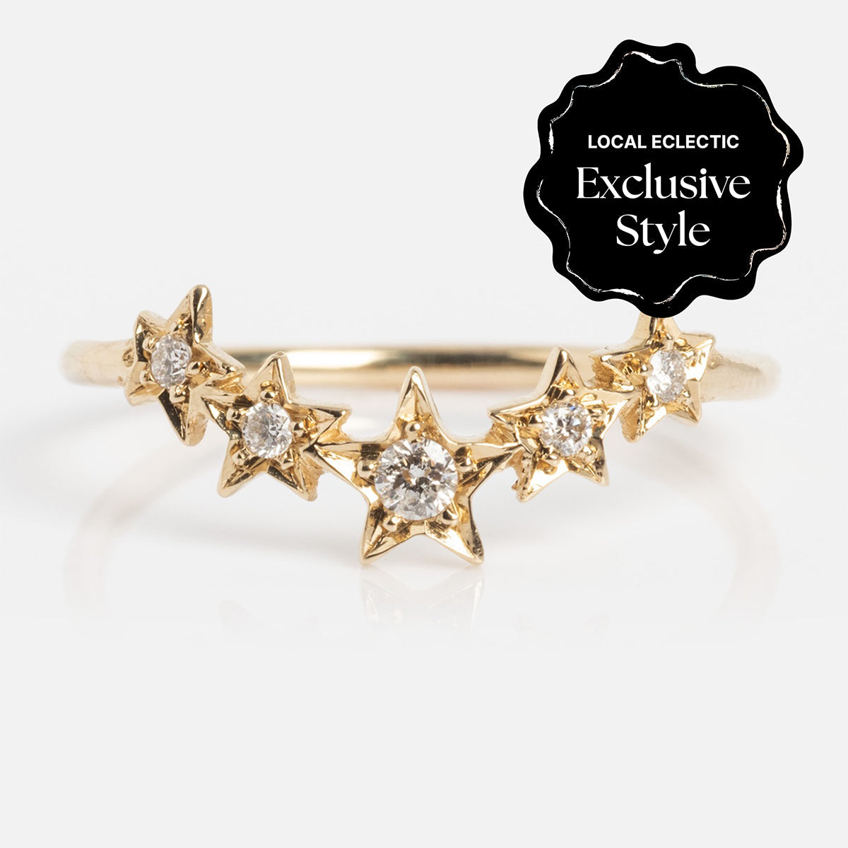 14k Stars Aligned Diamond Band