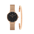 Classic Bracelet Rose Gold + Petite Melrose Black Rose Gold