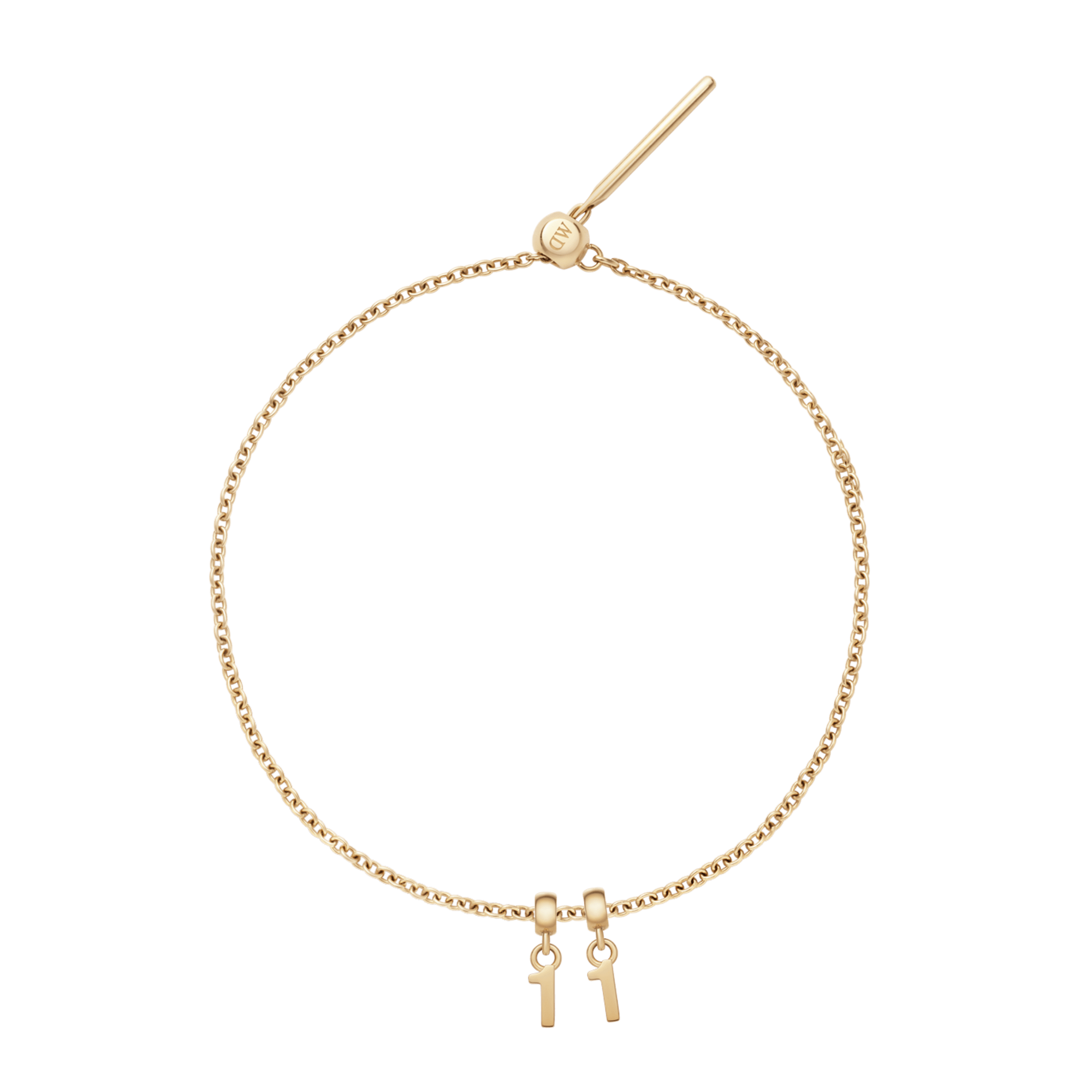 Number Gold Charm + Chain Bracelet G
