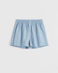 Cotton Poplin Boxer Short in Mist Stripes