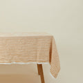 Leon Striped Linen Tablecloth - Yellow