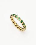 Tennis Eternity Stacking Ring | 18ct Gold Vermeil/Emerald Green Nano-crystal