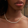Diamond Tennis Necklace + Anklet Bundle in Yellow Gold- 3mm