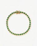 Tennis Round Bracelet | 18ct Gold Vermeil/Emerald Green Nano-crystal