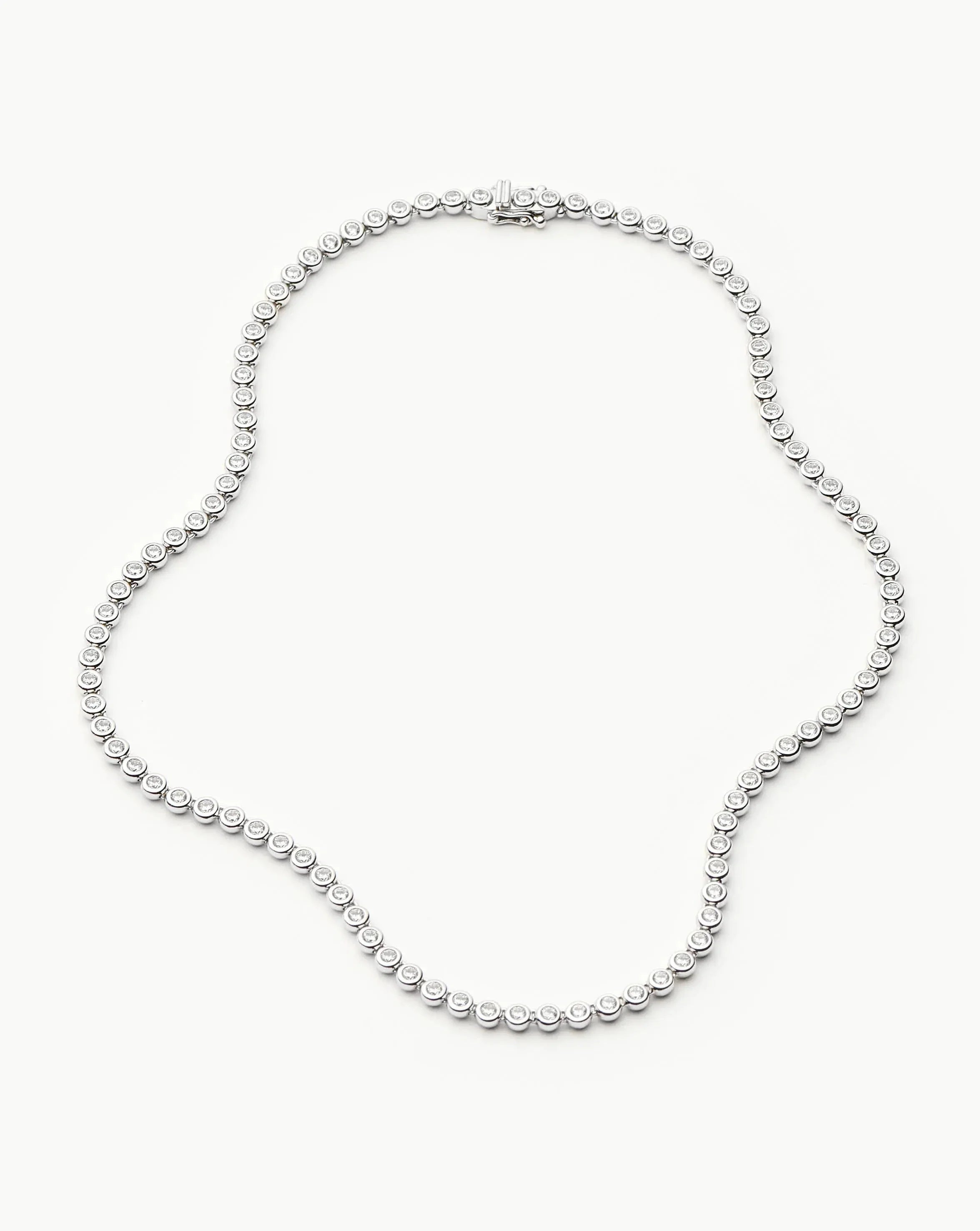 Tennis Round Necklace | Silver Plated/Cubic Zirconia