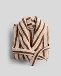 Terry Stripe Robe (Bone and Tobacco)