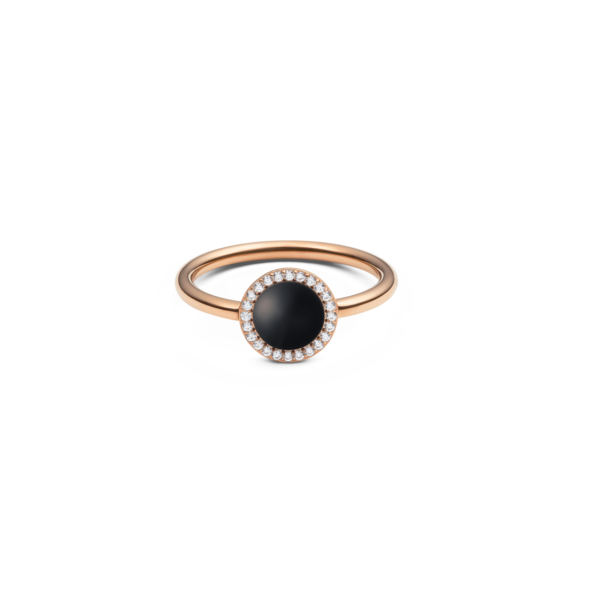 Audrey Ring Black Agathe Rose Gold