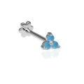 Turquoise Trinity Threaded Stud Earring With Titanium Backing
