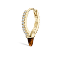 Tiger's Eye Short Spike Diamond Eternity Hoop Earring