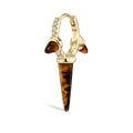 Tiger's Eye Triple Long Spike Diamond Eternity Hoop Earring
