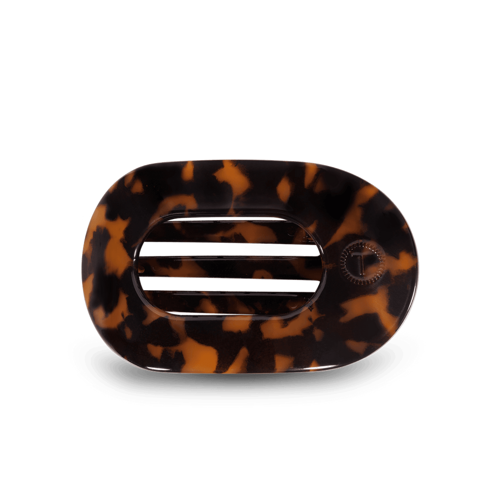 Tortoise Medium Flat Round Hair Clip