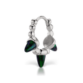 Triple Short Black Opal Spike Granulated Hoop Earring