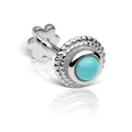 Turquoise Thin Braid Threaded Stud Earring With Titanium Backing