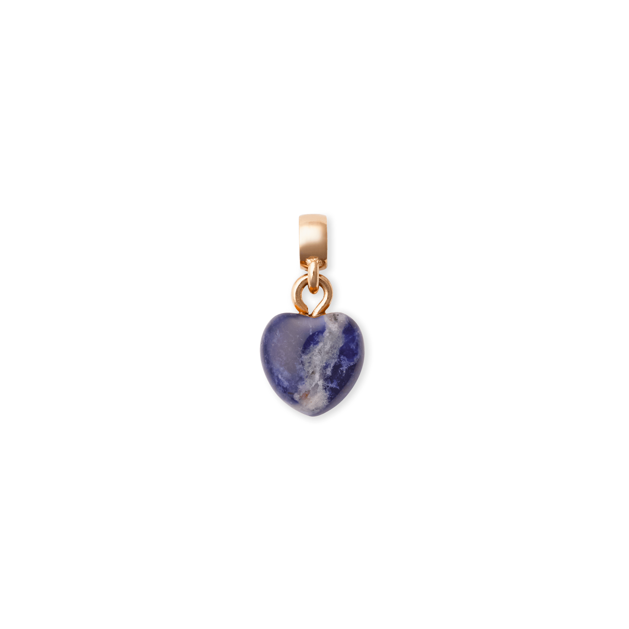 Blue Spot Heart Rose Gold Charm