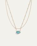 Reversible Look of Layered Necklace in Lapis and Turquoise