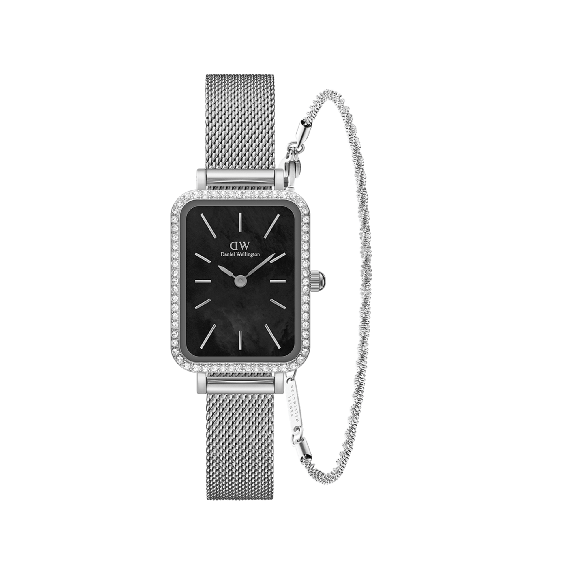 Quadro Bezel & Twisted Bracelet Set