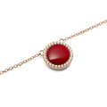 Audrey Necklace  Red Agathe Rose Gold