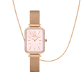 Quadro Lumine Bezel Pink MOP + Flat Chain Necklace RG