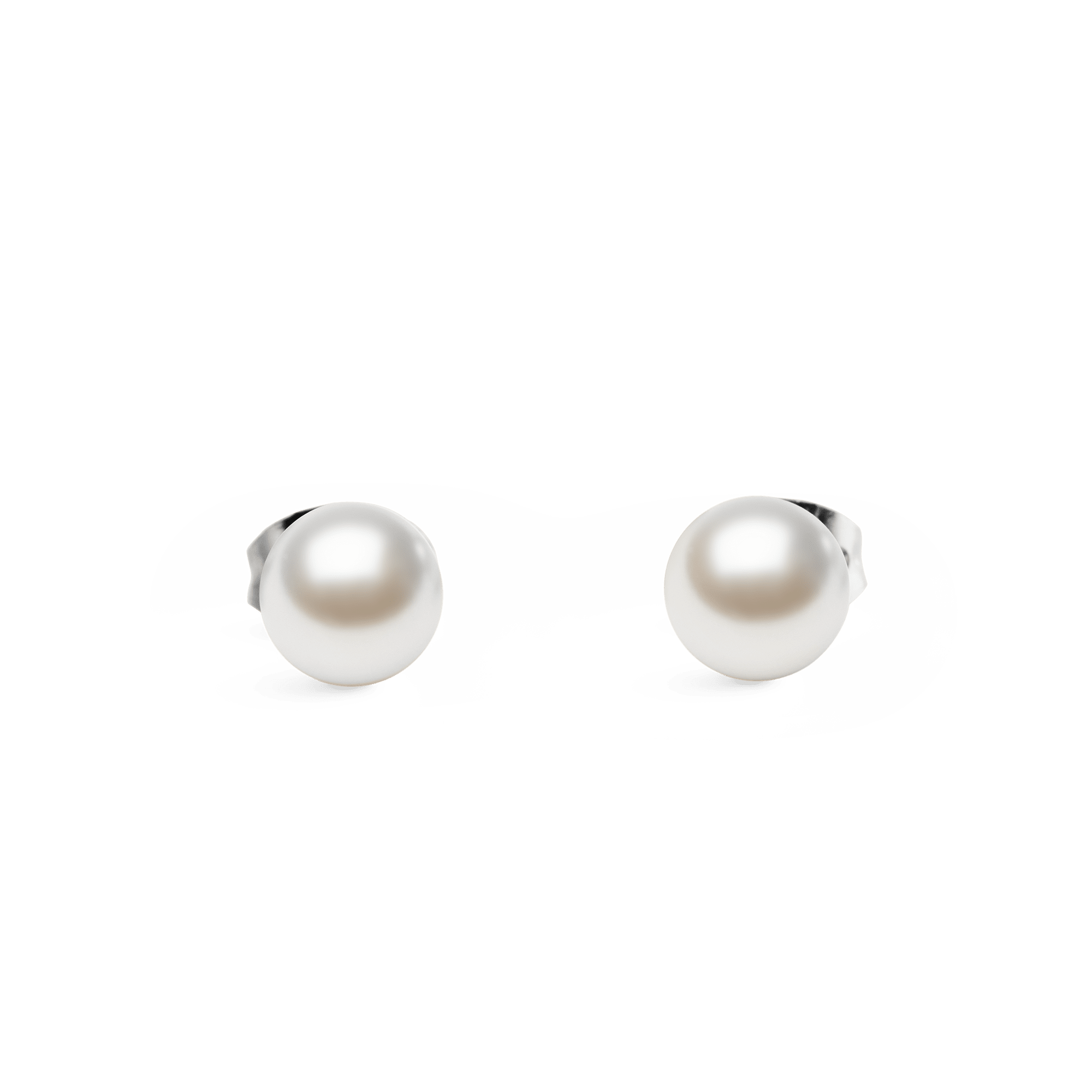 Pearl Stud Earrings Silver