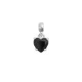 Charm Heart Crystal Black Silver
