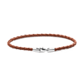 Daniel Braided Leather Bracelet St Mawes 2.8 Silver