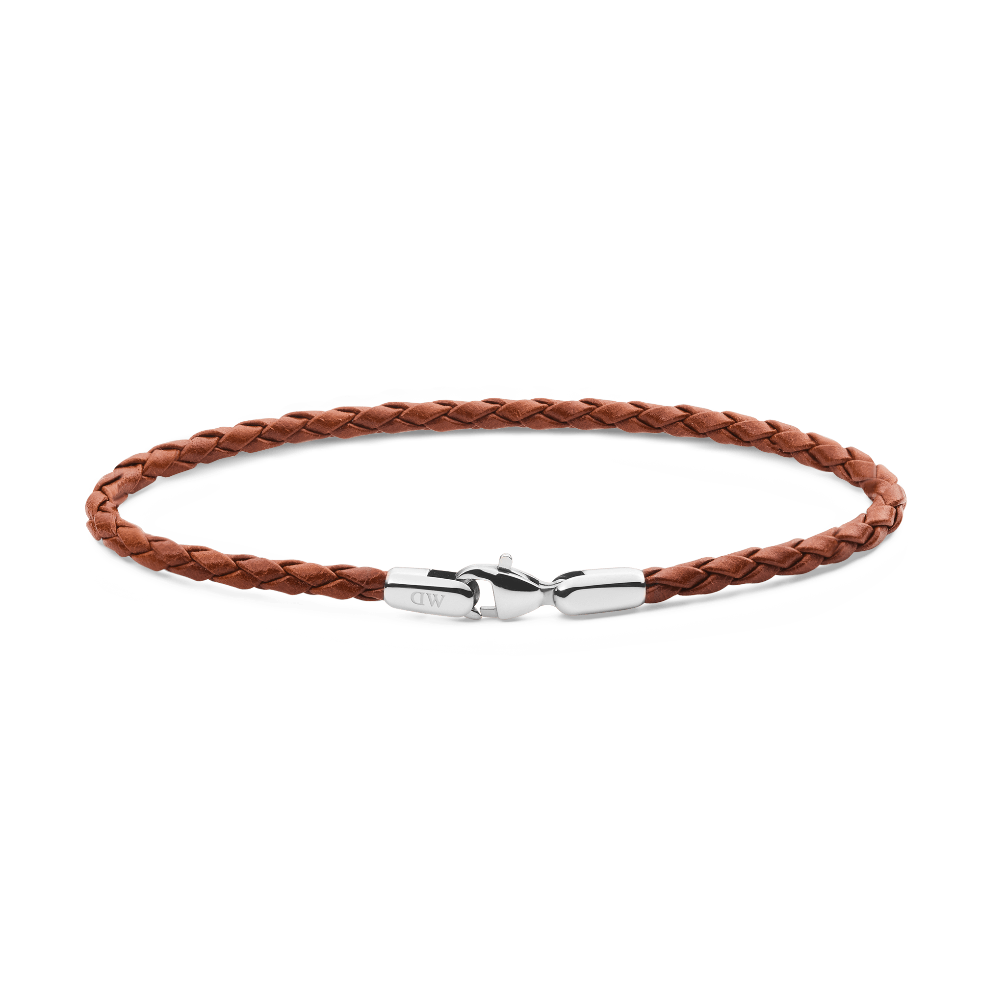 Daniel Braided Leather Bracelet St Mawes 2.8 Silver