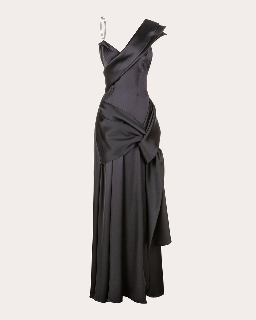 Janet Satin Wrapped Drape Maxi Dress