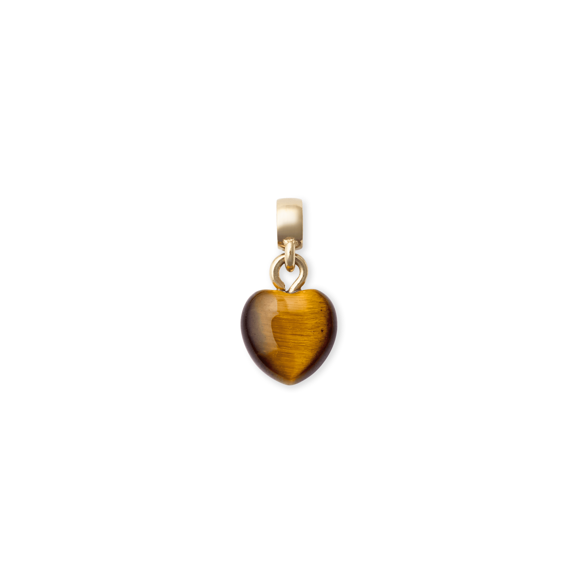 Tiger eye Heart Gold Charm