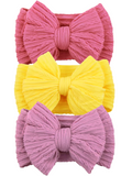 3-Pack Cable Bows, Vibrant Rose/Lemon Yellow/Orchid