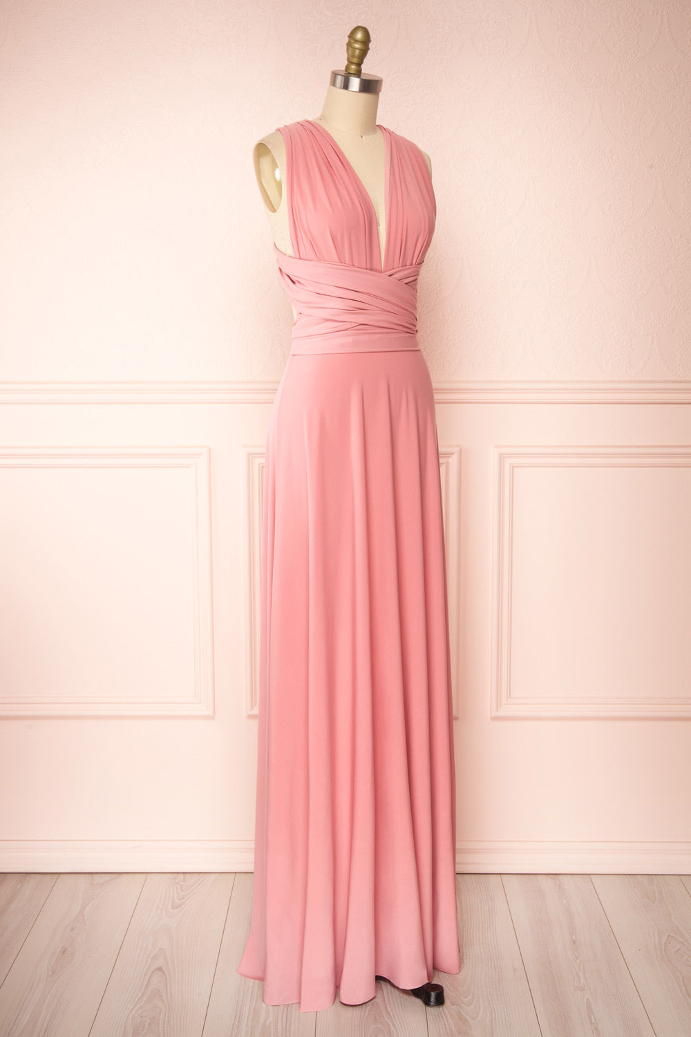 Violaine Dusty Pink | Convertible Maxi Dress