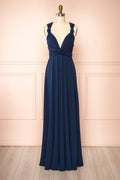 Violaine Navy | Convertible Maxi Dress