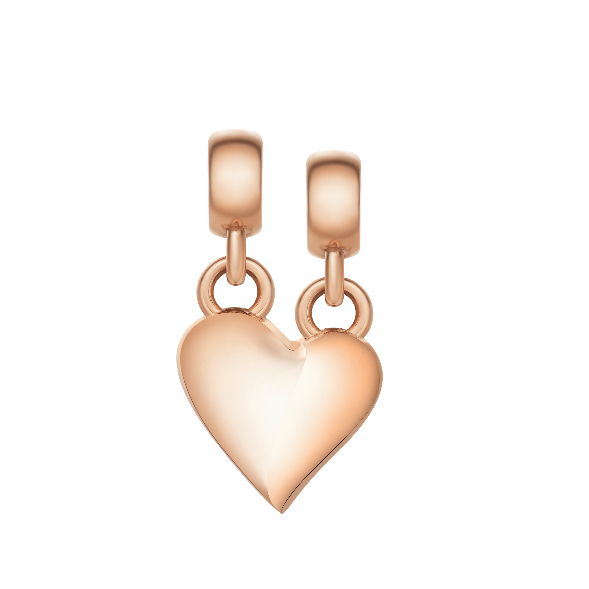 Broken Heart Charm Rose Gold