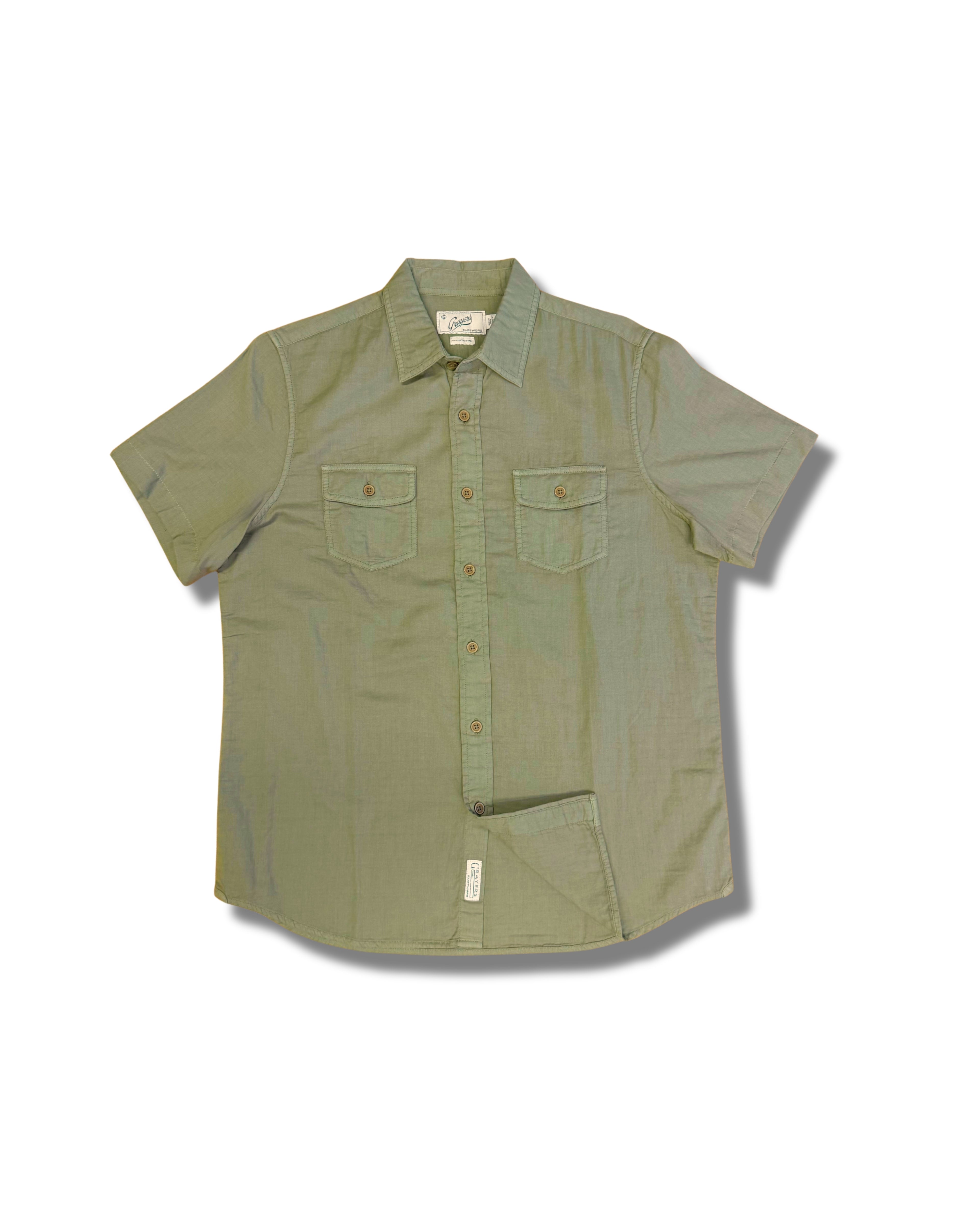 Brando Lighteweight Double Cloth Shirt SMP - Olive