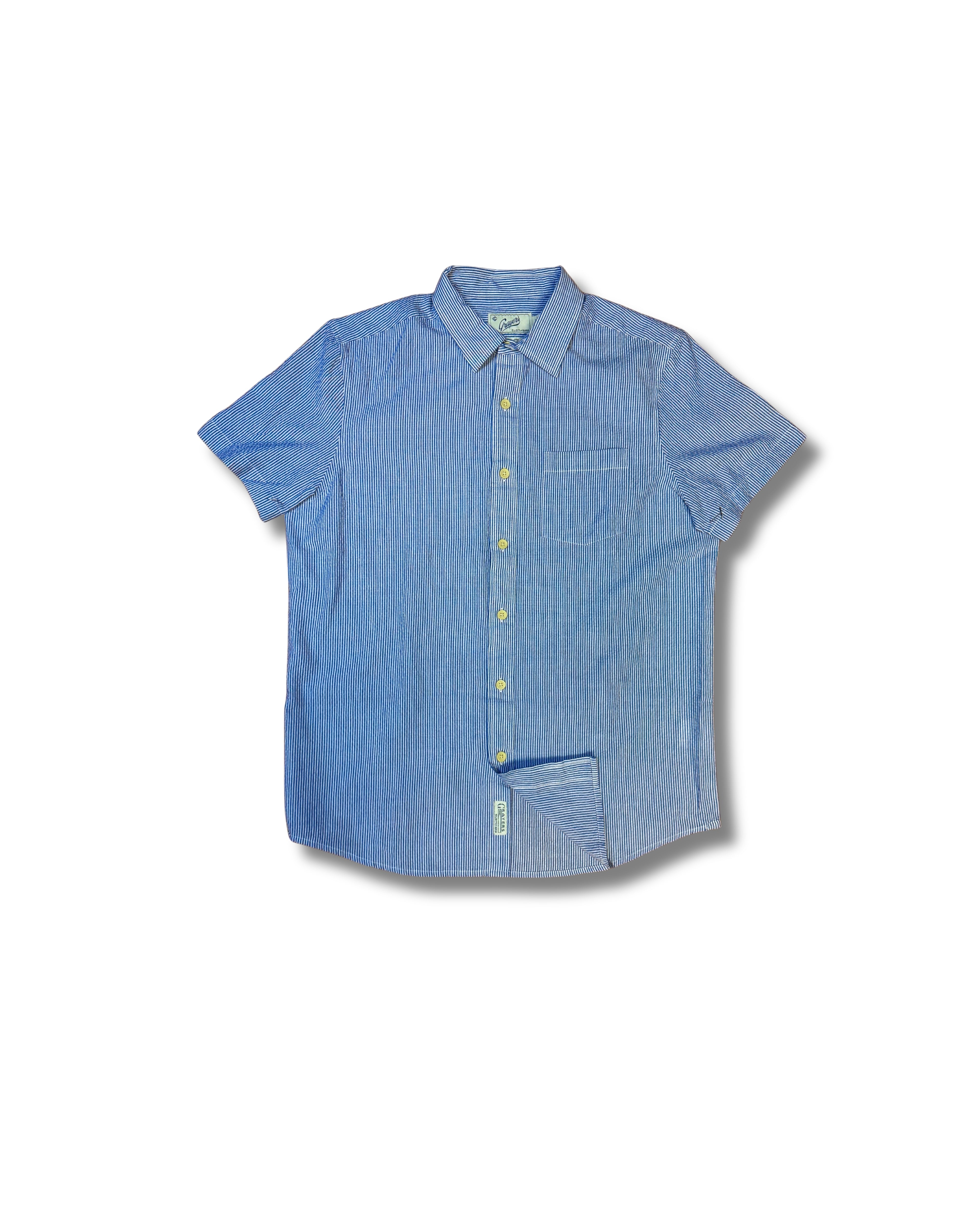 Bengal Light Oxford Stripe Short Sleeve Shirt SMP - Navy White