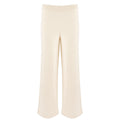 women's cream wide leg knit pant