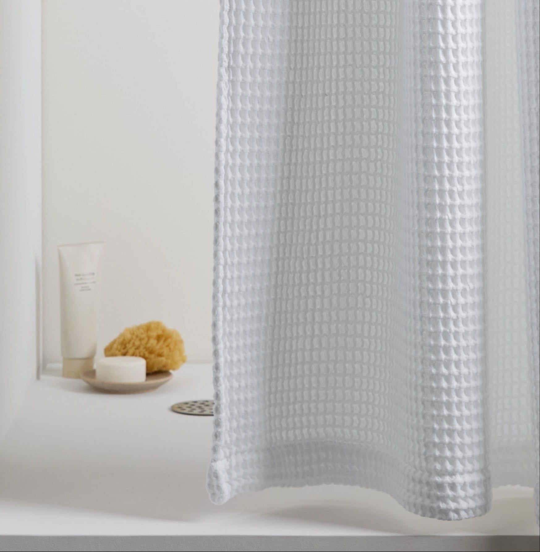 Waffle Shower Curtain (White)