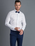 Diamond Dobby Tuxedo Shirt - White