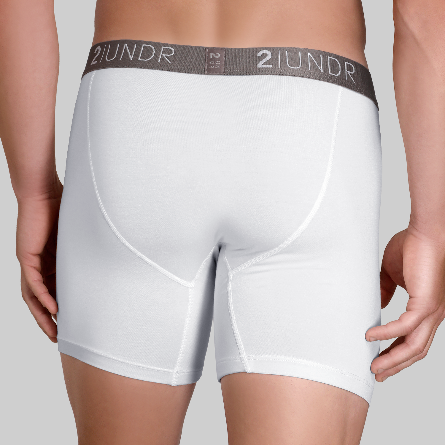 Swing Shift 6" Boxer Brief - White/Grey